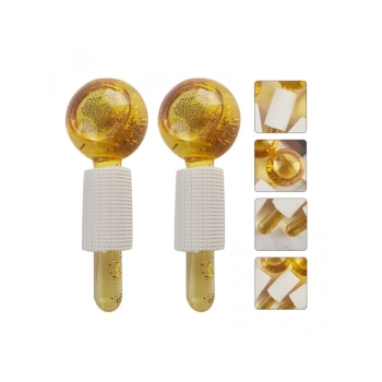 2szt ICE kule do masażu twarzy i oczu Złote