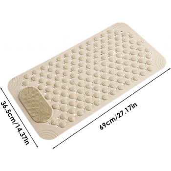 Mata ANTYPOŚLIZGOWA pod prysznic z wypustkami beżo