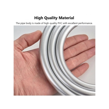 Wąż prysznicowy PCV 360° srebrny GUMOWY GŁADKI 150