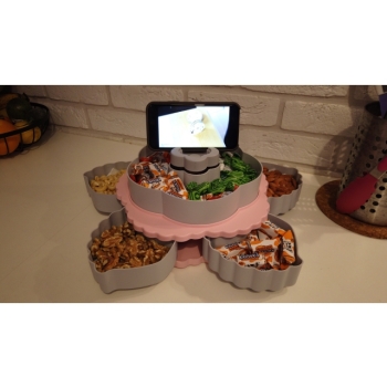 Pojemnik organizer cukierki biżuterię obrotowy 2w1