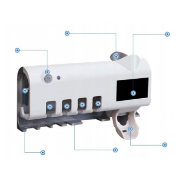 dozownik do pasty uchwyt na szczoteczki UV