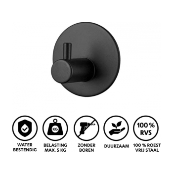 HACZYKI ŁAZIENKOWE SAMOPRZYLEPNE  OKRĄGŁE CZARNE