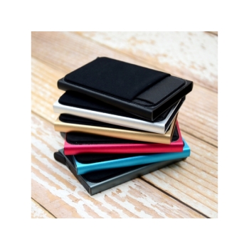 Aluminiowy Cienki Portfel RFID Etui Karty czerwony