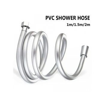 Wąż prysznicowy PCV 360° srebrny GUMOWY GŁADKI 150