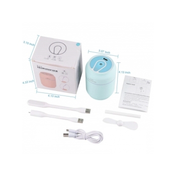 NAWILŻACZ POWIETRZA USB ŚWIECĄCY LAMPKA + WIATRAK