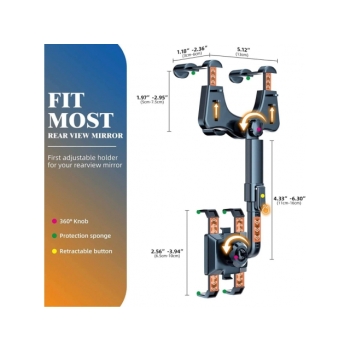 UCHWYT DO SAMOCHODU NA LUSTERKO WSTECZNE TELEFON