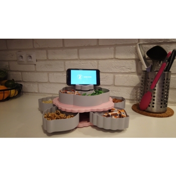 Pojemnik organizer cukierki biżuterię obrotowy 2w1