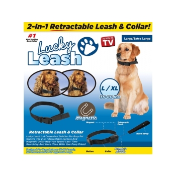 Lucky Leash obroża z wbudowaną automatyczną smyczą