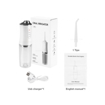 IRYGATOR DENTYSTYCZNY USB Z 2 KOŃCÓWKAMI biały