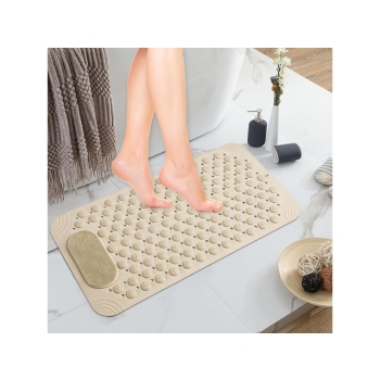 Mata ANTYPOŚLIZGOWA pod prysznic z wypustkami beżo